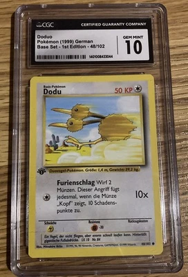 Doduo Base Set GERMAN 1st Edition Pokemon GEM Mint 10 CGC Graded 48/102 WOTC TCG - Image 1 of 2