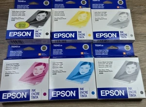 SET OF 6 Epson Stylus Photo 2200 Ink Cartridges Sealed (Exp) Matte Black, Cyan.. - Picture 1 of 5
