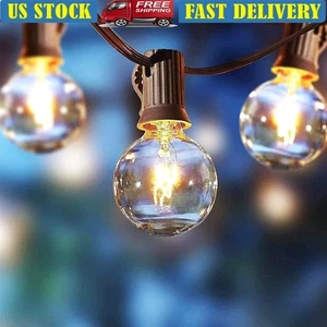 G40 Klarglas Kugel Lichterkette 20 Stück Innen Außen Warmweiß Neu - Bild 1 von 10