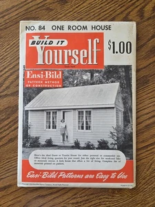 Vintage 1950 Build It Yourself Easi-Build Pattern - One Room House - NEU - Bild 1 von 2