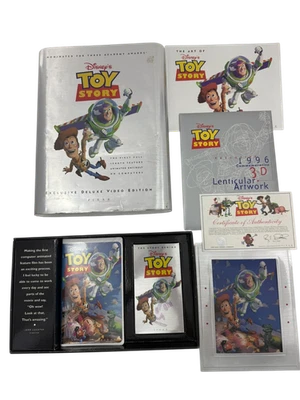 Disney TOY STORY Exclusive Deluxe Video Edition Box Set w 2 VHS, 3D Art, Book - Image 1 of 4