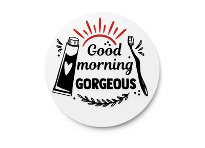 Letrero de baño Good Morning - Decoración de pared de humor divertido para el hogar y la oficina Foto 1 de 4