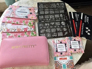 Born Pretty Nail Stamping Plates Set Of 26 Including Pink Case - Picture 1 of 14