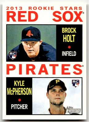 2013 Topps Heritage #74 Red Sox/Pirates Rookie Stars (Holt / McPherson) RC - Image 1 of 2