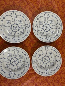 4 platos/tazones elevados Winterling Schawzenbach Baviera Alemania flor de paja azul - Imagen 1 de 11