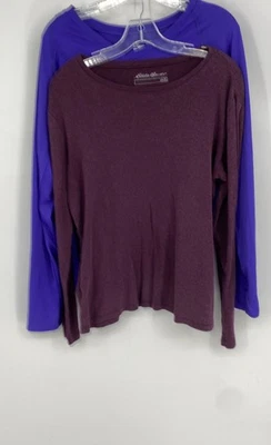 Under Armour Eddie Bauer Womens Blue Long Sleeve T-Shirt Size XL Lot Of 2 - Image 1 of 4