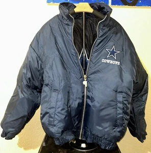 Vintage Dallas Cowboys Puffer Jacket Pro Player Reversible Size Medium Classic - Bild 1 von 13