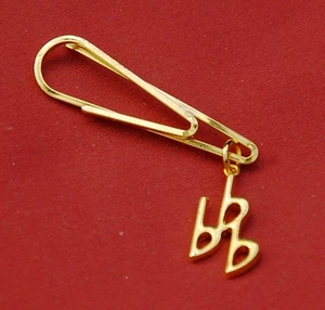3 Flats, or Eb Key Signature, Music Gold Pin Badge, New - Picture 1 of 2