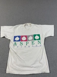 Vintage T-Shirt XL Single Stitch Aspen Colorado USA fruit of the loom adult M - Picture 1 of 11