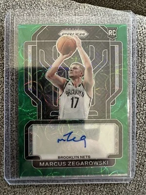 2021-22 Panini Prizm Green Choice Marcus Zegarowski RC Rookie Auto 01/08 1/8 - Image 1 of 2