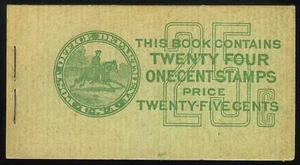 US #BK75-IVc 1¢ Franklin Booklet, Green Cover IVc, 4 Scheiben 632a, OG NH MNH - Bild 1 von 2