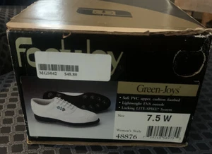 Foot Joy Green Joys 48876 Womens Size 7.5 White Wingtip Golf Shoes - Picture 1 of 6