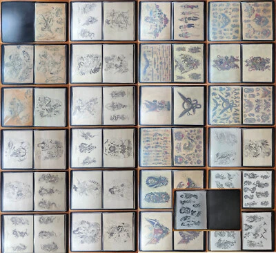 Pinky Yun Japanisch Traditionell Vintage 48 Blatt Tattoo Flash Portfolio Buch 2 - Bild 1 von 4