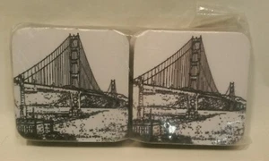 ☆ NEW SET OF 8 San Francisco Coaster, Golden Gate Bridge Foam Bar Drink Coaster - Picture 1 of 6