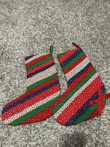 Weihnachtsstrümpfe 2er Set gesteppt passend Handarbeit - Bild 1 von 3