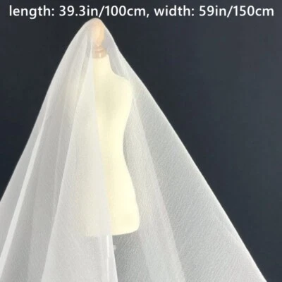 Saia de vestido de noiva transparente transparente tecido organza malha faça você mesmo feita à mão - Imagem 1 de 4