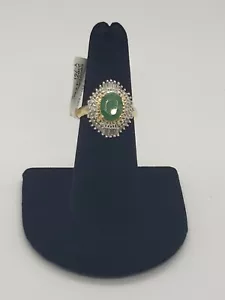 3.31 ctw Emerald & Diamond Ring in 14K Gold - Picture 1 of 3