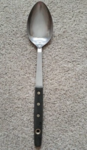 12.5” MAID OF HONOR Stainless Steel Serving Spoon Black MEASURES 1t, 2t, 1T, 2T - Picture 1 of 8