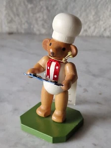 Antiguo oso panadero Christian Ulbricht oso panadero con galletas Seiffen Erzgebirge - Imagen 1 de 7