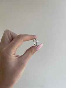 Solitaire 6 Prong Eng- Ring 1.06 Carats Natural Diamond G-H I2 18k White Gold  - Picture 1 of 8