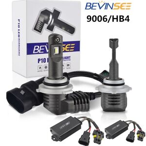 Bevinsee 9006 HB4 Headlight Bulbs with Canbus Load Resistance Bulb Kit