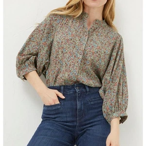 Blusa Top Fat Face Mediana Evelyn Artesanal Floral Algodón Casa Núcleo Nueva con Etiquetas - Imagen 1 de 8