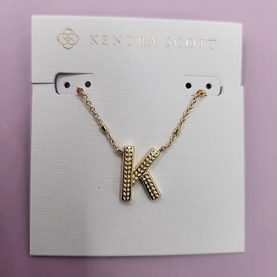 NUEVO Collar Colgante Kendra Scott Letra 'K' en Oro 14K Oro sobre Latón 19"... Foto 1 de 4