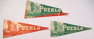 VINTAGE WIMPELSTIL AUFKLEBER ~ PUEBLO COLORADO STEEL CITY of the WEST ~ - Bild 1 von 2
