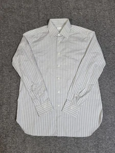 Ermenegildo Zegna Dress Shirt 16.5 42 Gray Stripe Regular Fit Made in Turkey - Picture 1 of 14