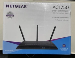 Netgear AC1750 R6400-100NAS 1300 Mbps 4-Port, Dual Band WiFi, NEW SEALED - Afbeelding 1 van 6