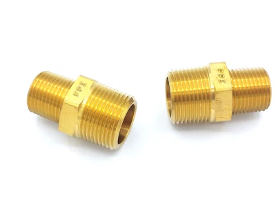 POWER PRODUCTS *LOT OF 2* BP123-12-8 3/4" x 1/2" Brass Reducing Nipple D.O.T. Air Brake Fitting