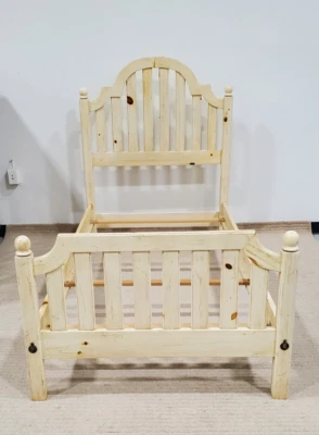 Ethan Allen Farmhouse Pine Twin Bed Frame  #23-5620-3 #670 Antiqued White Paint - Image 1 of 4