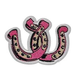 Pink Horseshoes - Embroidered Patch - Picture 1 of 3