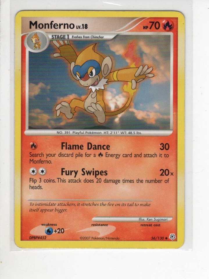 MONFERNO DIAMOND & PEARL BASE POKEMON CARD 56/130 MP - Image 1 of 1
