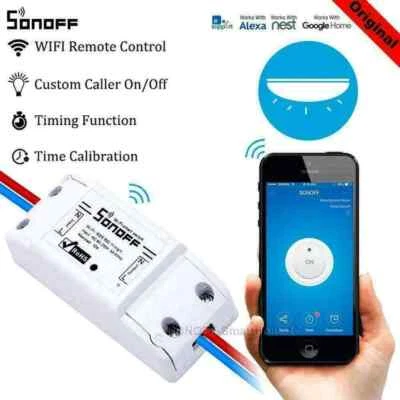 INTERRUTTORE SMART WIFI SONOFF SWITCH COMPATIBILE CON AMAZON ALEXA GOOGLE PRE...
