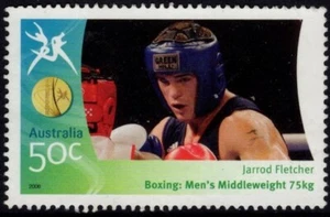 Estampilla de Jarrod Fletcher 50c de los Juegos de la Commonwealth 2006 buena usada - Imagen 1 de 1