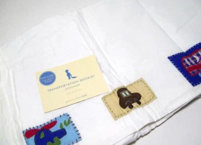 Pottery Barn Kids Helicopter Car Transportation Baby Crib Skirt Dust Ruffle New - Image 1 of 4