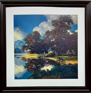 Maxfield Parrish "Roble Refugio" PERSONALIZADO ENMARCADO Impresión Artística Naturaleza Árboles Lago Nuevo - Imagen 1 de 3