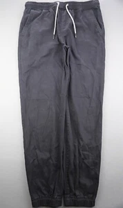 Men's 2021 Aeropostale Jogger Pants Black 100% Cotton Size Medium (Msr 33x28) - Picture 1 of 9