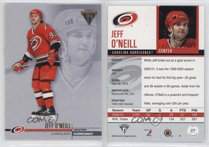 2001-02 Pacific Private Stock Titanium Retail Jeff O'Neill #27