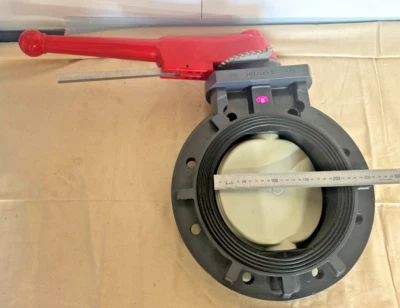 8" (DN200) PVC Wafer Butterfly Valve with Handle and Notch Plate - Image 1 of 4