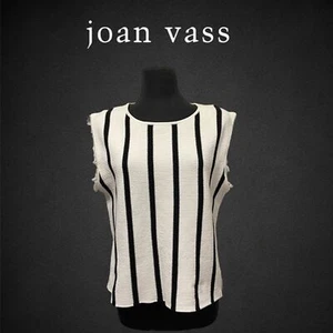 NWT Joan Vass Striped Sleeveless Sweater Top Shell - Picture 1 of 7