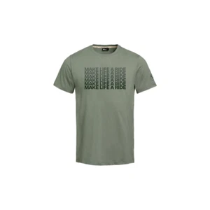 GENUINE BMW Motorcycle T-Shirt Make Life A Ride Mens Khaki - Picture 1 of 3