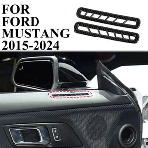 Carbon fiber style interior door A/C outlet vent cover trim fit for Ford Mustang - Picture 1 of 21