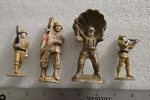 Vintage Toy Soldier WWII Composition Paratrooper RARE Collectible with 3 Free - Picture 1 of 10