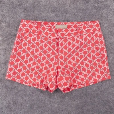 Pantalones Cortos Banana Republic Mujer 4 Tiro Bajo Frente Plano Chino Rosa Blanco Damas Foto 1 de 4