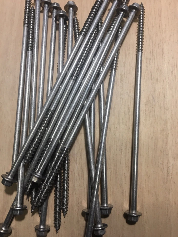 VITE ACCIAIO INOX 6x180 PER LEGNO PLASTICA TESTA ESAGONALE FLANGIATO 10PZ. - Immagine 1 di 1