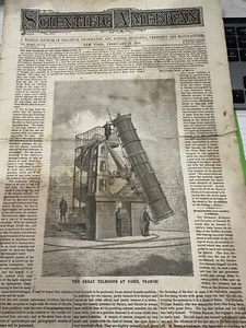 Vintage  February 12 1876   Scientific American Telescope at Paris France - Foto 1 di 6