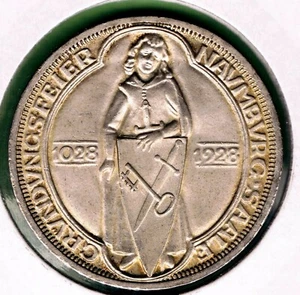 DEUTSCHLAND, WEIMARER REPUBLIK - 3 MARK 1928 A KM# 57, HOCHWERTIG, 900. ANN. - FOUNDI - Bild 1 von 2