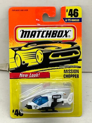 1996 MATCHBOX SUPERFAST #46 POLICE MISSION CHOPPER HELICOPTER AIR UNIT 46 NEW ON - Image 1 of 4